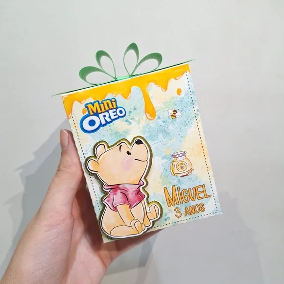 Mini Oreo na Caixa Personalizada - Ursinho Pooh