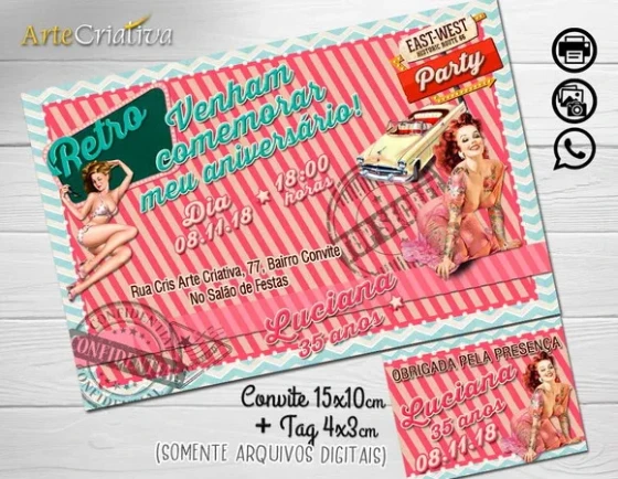 CONVITE DIGITAL C/TAG Vintage 3