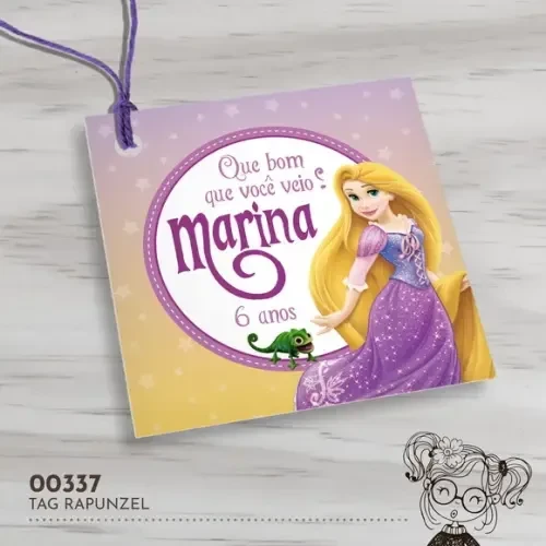 Tag Quadrada Rapunzel - 00337