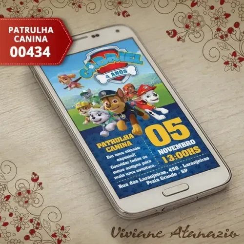 Convite Digital Patrulha Canina - 00434