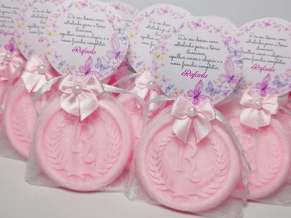 Lembrancinha Maternidade Menina, Sabonete Letra Inicial