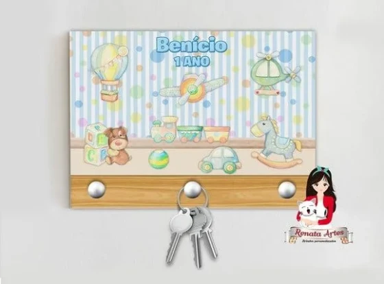 Porta Chaves Brinquedos Vintage