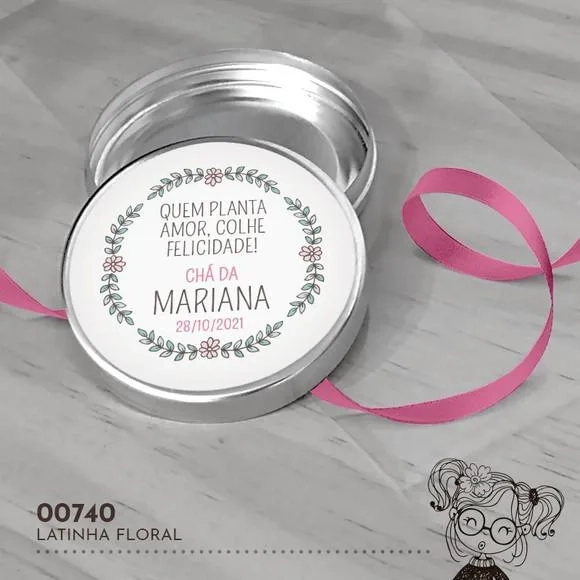 Latinha Adesivada Floral - 00740