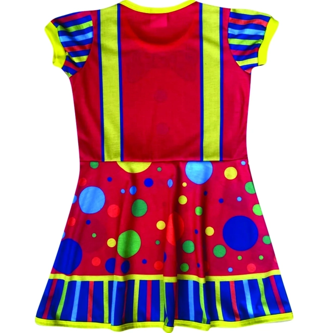 Vestido Infantil Fantasia Palhacinha Colorida com Gravata Borboleta e Suspensórios