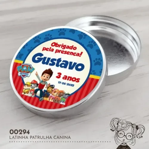 Latinha Adesivada Patrulha Canina - 00294