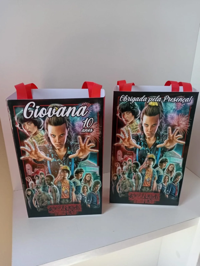 Sacolinhas Personalizadas Stranger Sthings para Lembrancinhas