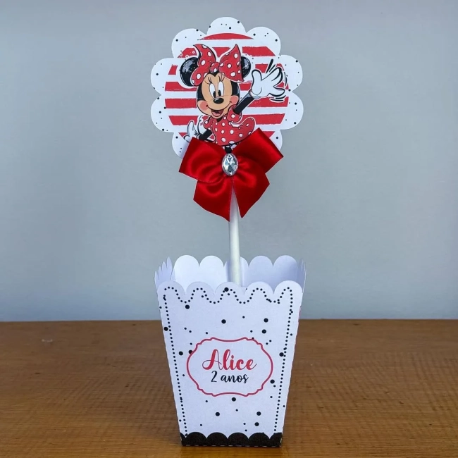 PEGUE E MONTE - Centro de Mesa MINNIE VERMELHA - Decoração de Festa | Lembrancinhas | Aniversário | Personalizados