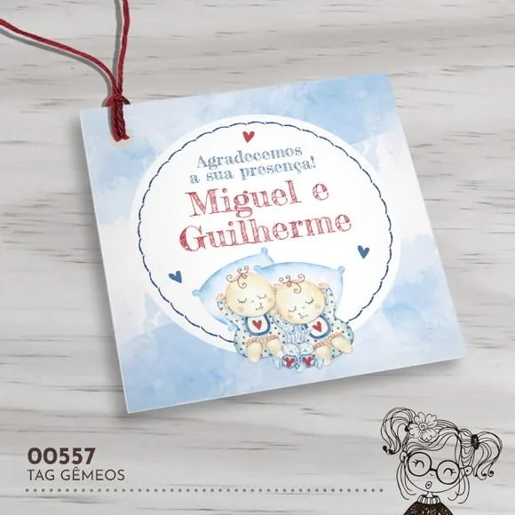 Tag Quadrada Gêmeos - 00557