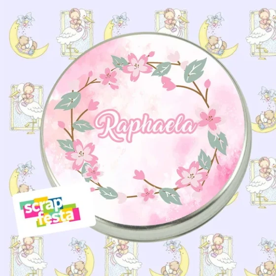 Latinha Personalizada Maternidade Nascimento Flores Aquarela