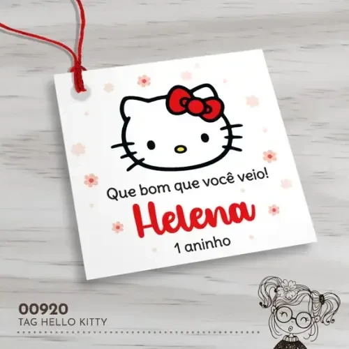 Tag Quadrada Hello Kitty - 00920