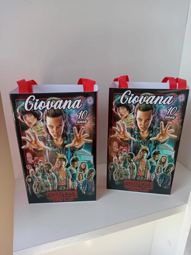 Sacolinhas Personalizadas Stranger Sthings para Lembrancinhas
