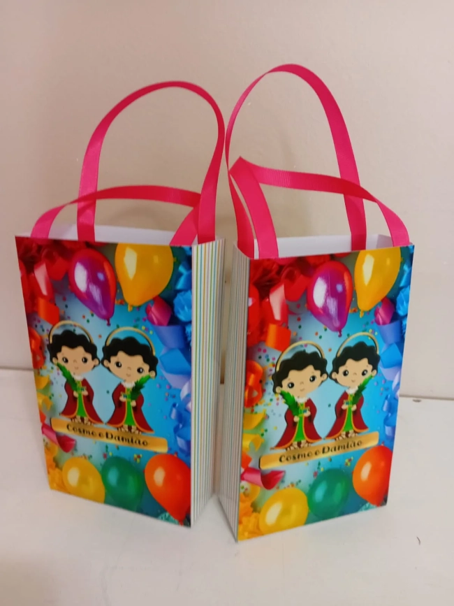 Sacolinhas Personalizadas Cosme e Damião para Lembrancinhas