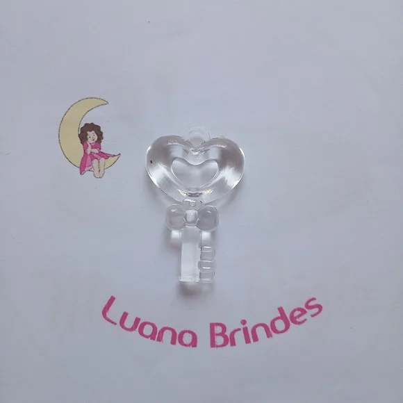 Chave Pingente de Acrilico 5cm Pct 7 Unidades