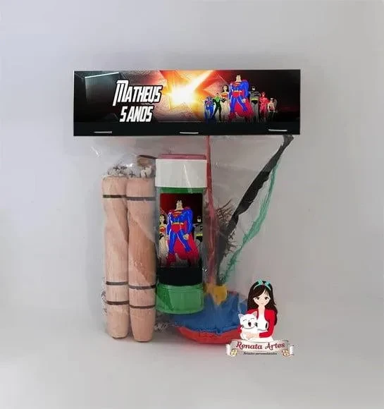 Kit Lembrancinha com Bolha de Sabão Liga da Justiça