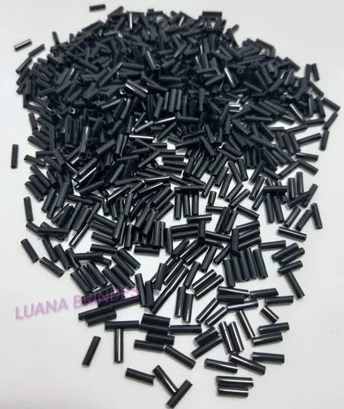 Canutilho Preto de acrílico - 3mm - pct com 50 gramas
