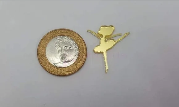 Aplique Bailarina Acrílico Espelhado Dou 2,5cm Pct 5 Unds