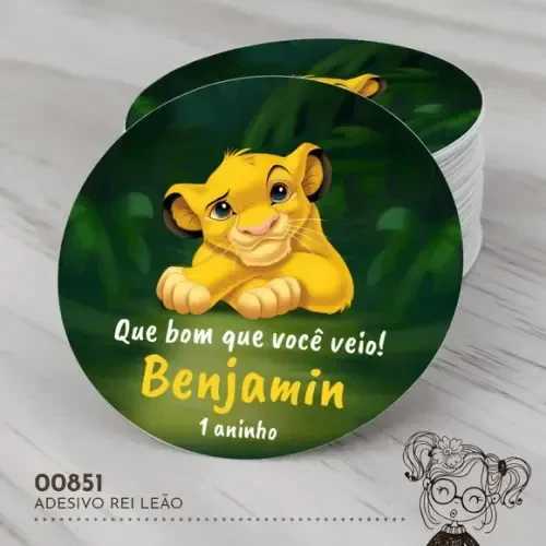 Adesivo Redondo Rei Leão - 00851