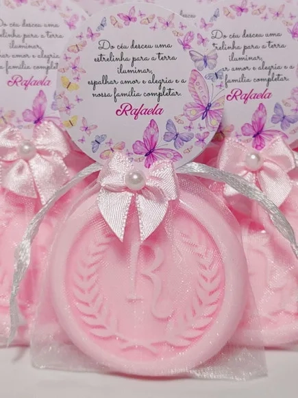 Lembrancinha Maternidade Menina, Sabonete Letra Inicial