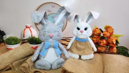 Coelhos em Feltro - Antes de Comprar Chamar no Chat