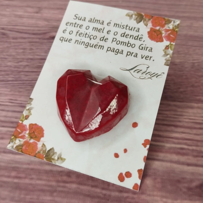 50 UNIDADES Mini Sabonete Coração Diamante no Card  Lembrancinhas Pombo-Gira