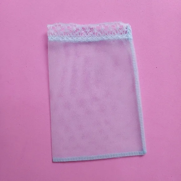 Saquinho Organza Tunil Azul com Renda 10x15cm