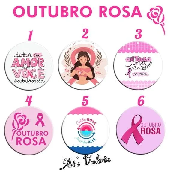 Bóton Outubro Rosa - 4,5cm
