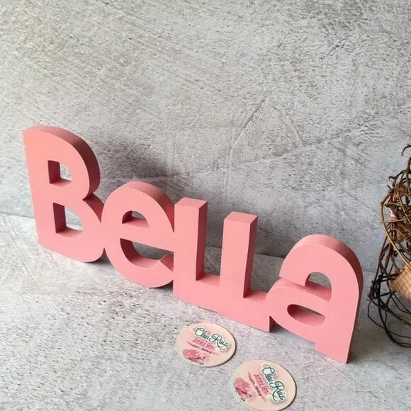 Nome em MDF Personalizado para Quarto de Bebê Letras Decorativas Infantis - Linha Ch