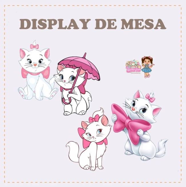 Kit Festa Só Um Bolinho GATINHA MARIE - Decoração de Festa