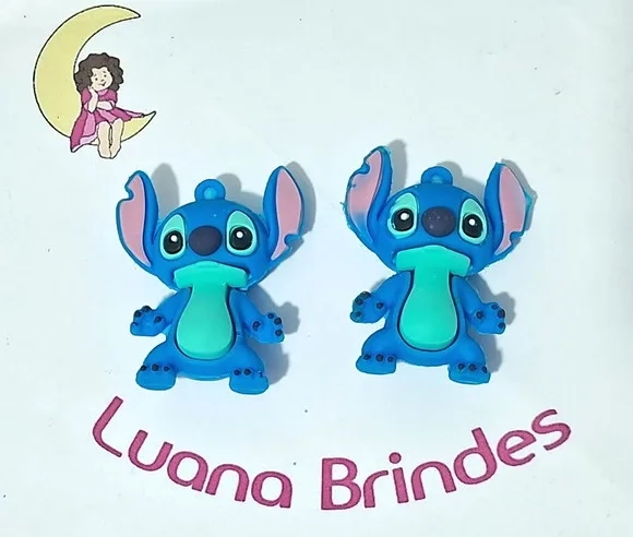 Pingente Stitch de Borracha 5cm - Pacotes com 2 Unidades