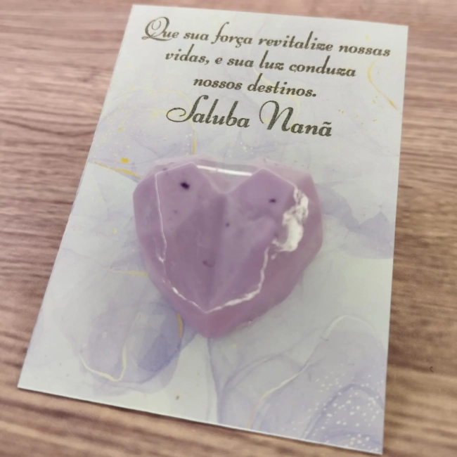 30 UNIDADES Mini Sabonete Coração Diamante no Card  Lembrancinhas Nanã