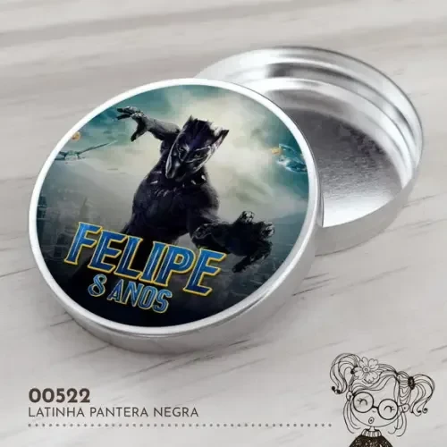 Latinha Adesivada Pantera Negra - 00522