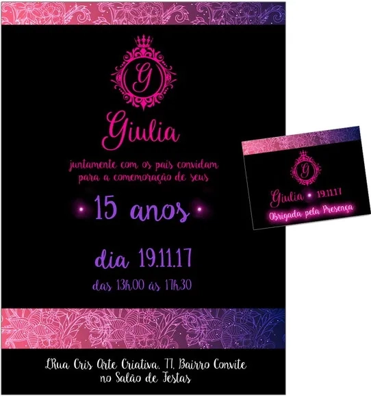 CONVITE DIGITAL C/TAG 15 anos