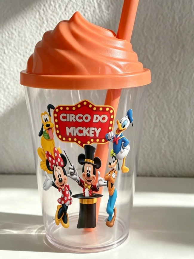 Copo Tampa Chantilly Personalizado Circo do Mickey