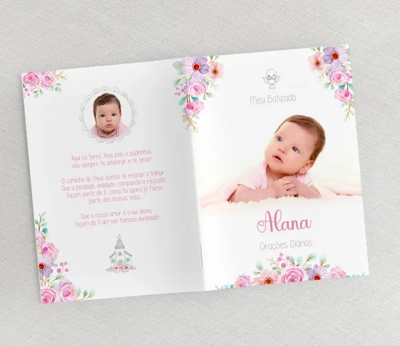 Lembrancinha Para Batizado Com Fotos Do Bebê - Orações