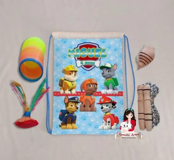 Mochila Boa Infância Tema Patrulha Canina Azul