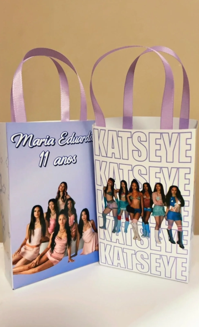 Sacolinhas Personalizada Katseye Lembrancinhas Para Aniversário