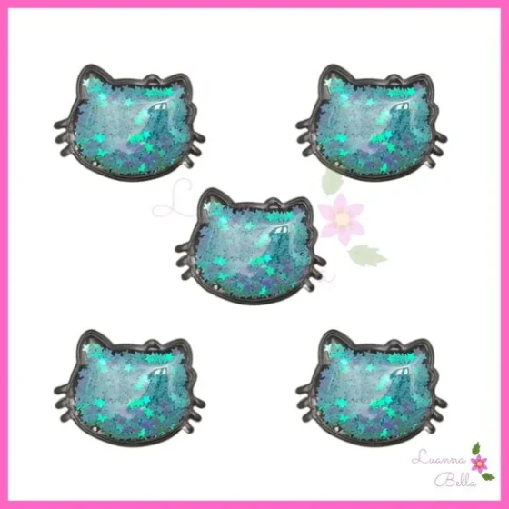 Aplique Hello Kitty Azul Com Enchimento - Pct c/4 unds