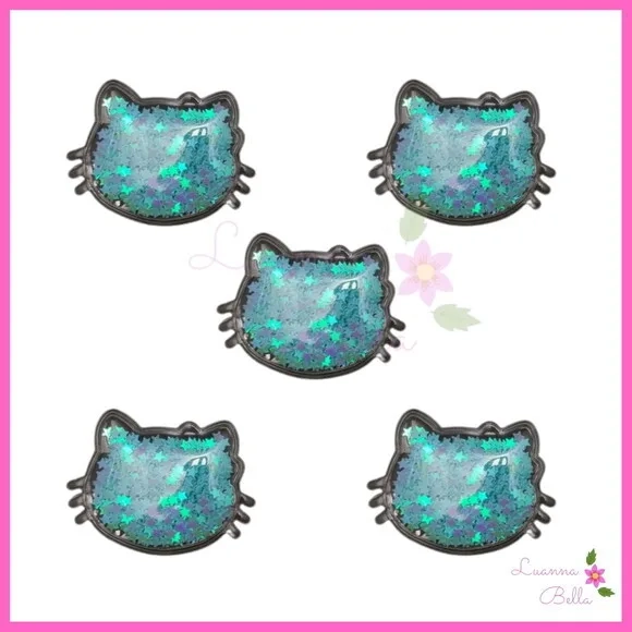 Aplique Hello Kitty Azul Com Enchimento - Pct c/4 unds