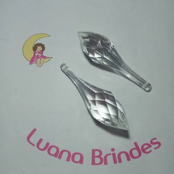 Ponteira Acrilico com Furotransparente 7,5cm Pct 15 Unidades