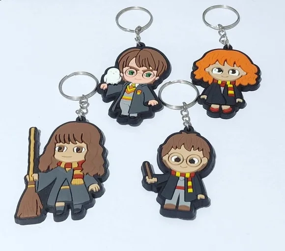 Chaveiro Harry Potter Emborrachado Pacote com 4 Unidades