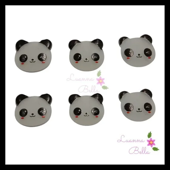 Aplique Emborrachado Ursinho Panda - Pct c/7 unds