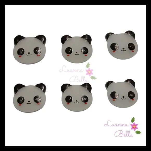 Aplique Emborrachado Ursinho Panda - Pct c/7 unds