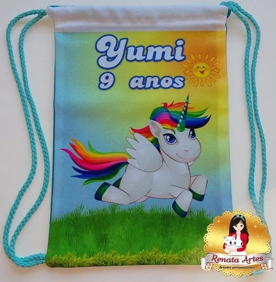 Mochila de Tecido Unicórnio