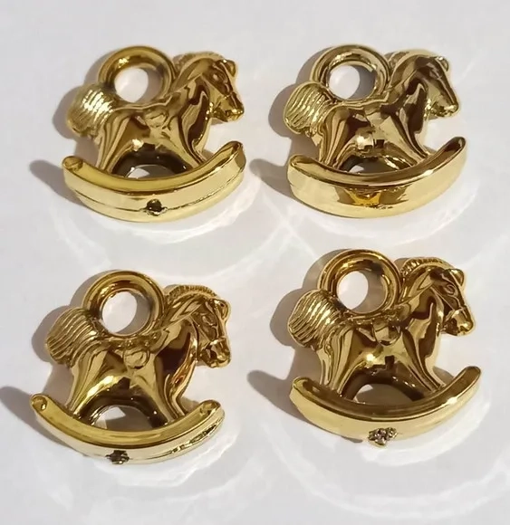 Pingente Cavalinho Abs Dourado - 10 Unidades