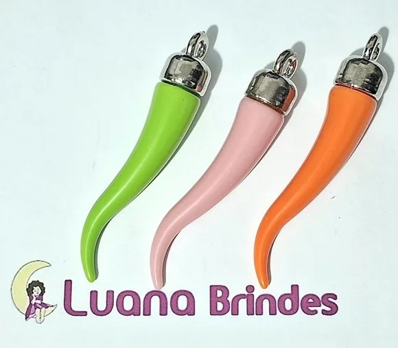Pimenta Pingente Colorida 8cm Pacotes com 6 Unidades