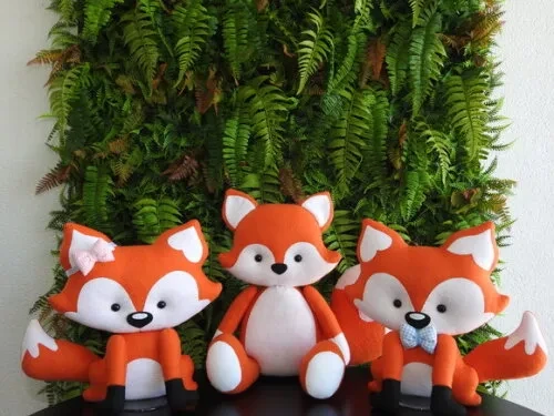 Raposa em Feltro - Kit 3 Peças