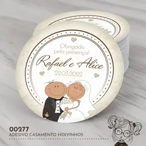 Adesivo Redondo Casamento - 00277