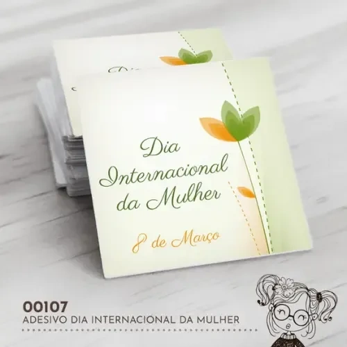 Adesivo Quadrado Dia Internacional Mulher - 00107