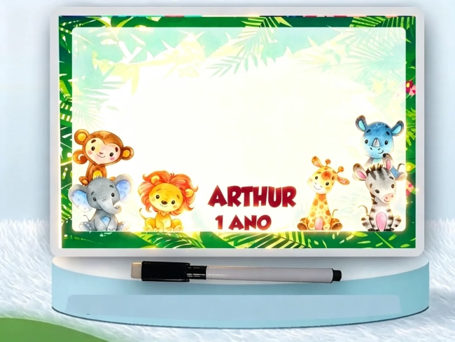 Lousa Magica Infantil Personalizada do Safari Baby