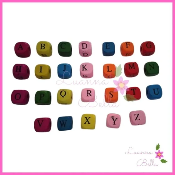 Dadinho Varias Cores C/letras Preta - Pct c/3 alfabetos